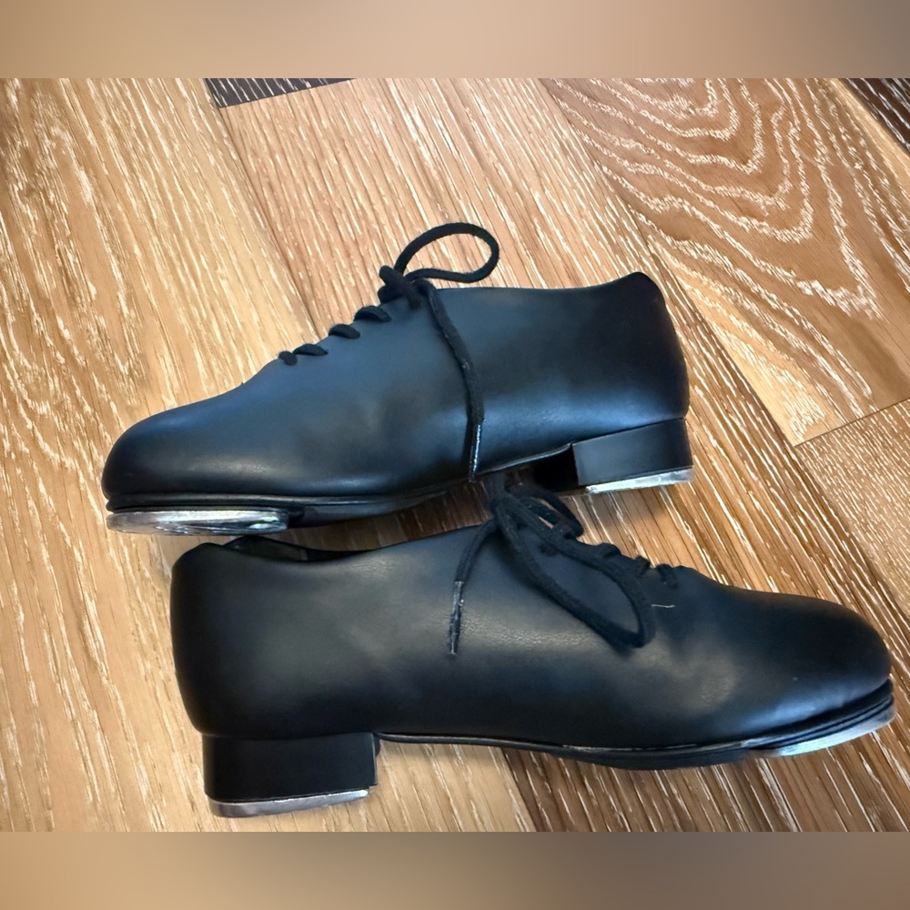 Capezio tele tone girls Black Tap Dance Shoes size 12.5